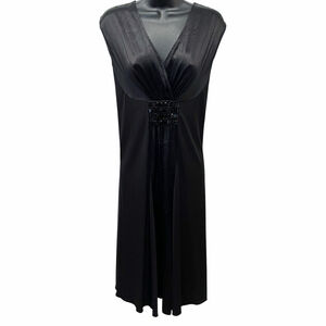 Karen Kane Womens S Embellished Party Cocktail Dress Sleeveless Empire Black